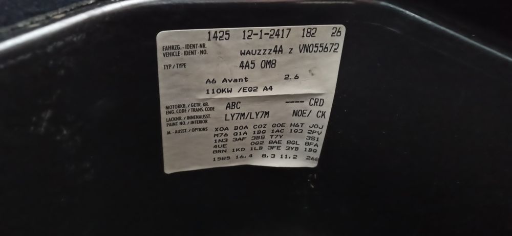 Audi A6 C4 2.6 moc 150KM