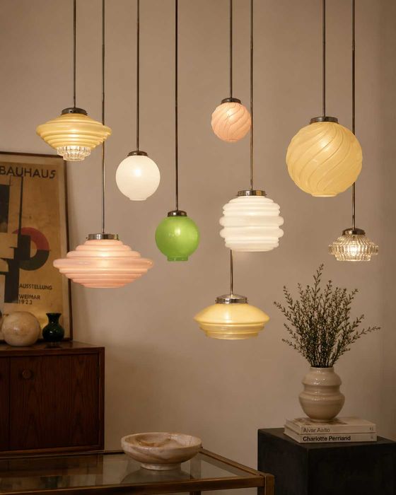 Conjunto de Tulipas Vintage em Vidro para Candeeiros