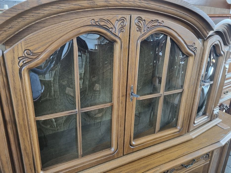 komoda dębowa witryna serwantka biblioteczka