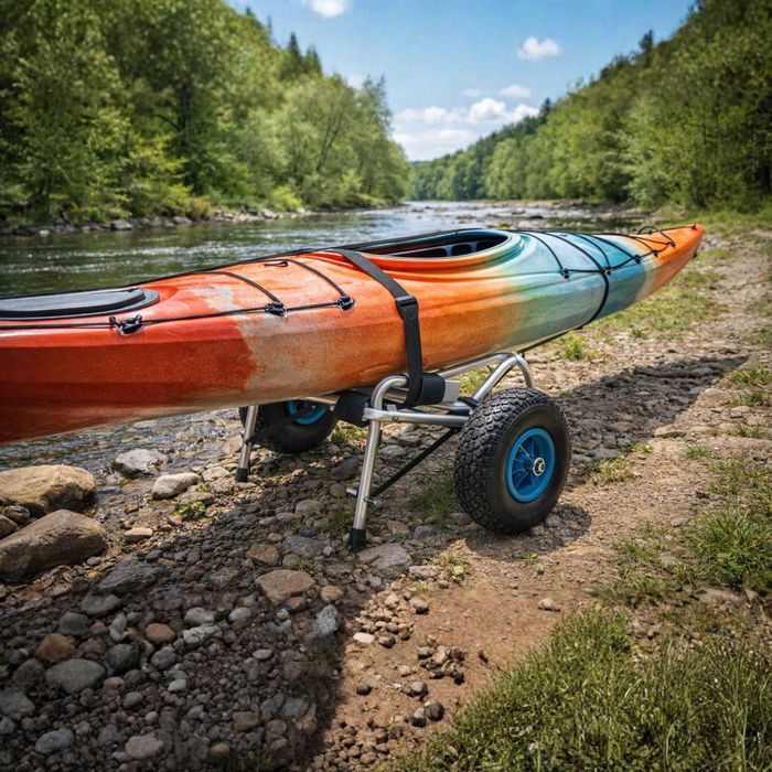 wózek do kajaka deski transportowy aluminiowy 70 kg pompowane koła