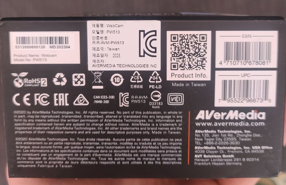Avermedia Live streamer Cam PW513