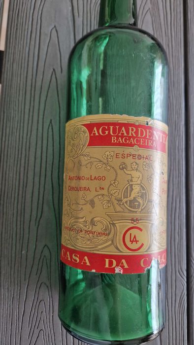 Garrafa de vidro de Aguardente, Casa da Calçada - vintage