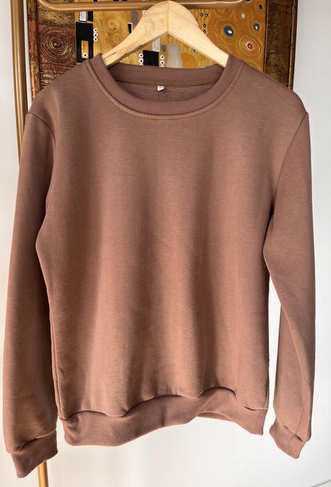 Basicowa bluza brązowa L, bawełna 65%