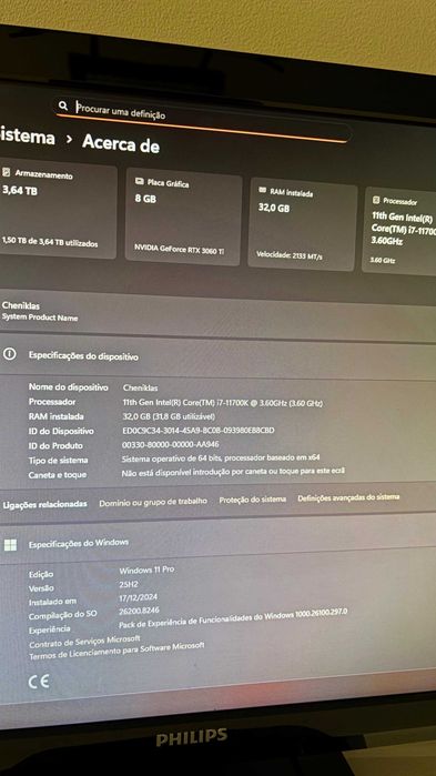 PC Gamer/Workstation Top de Gama — i7 11700K + RTX 3060Ti