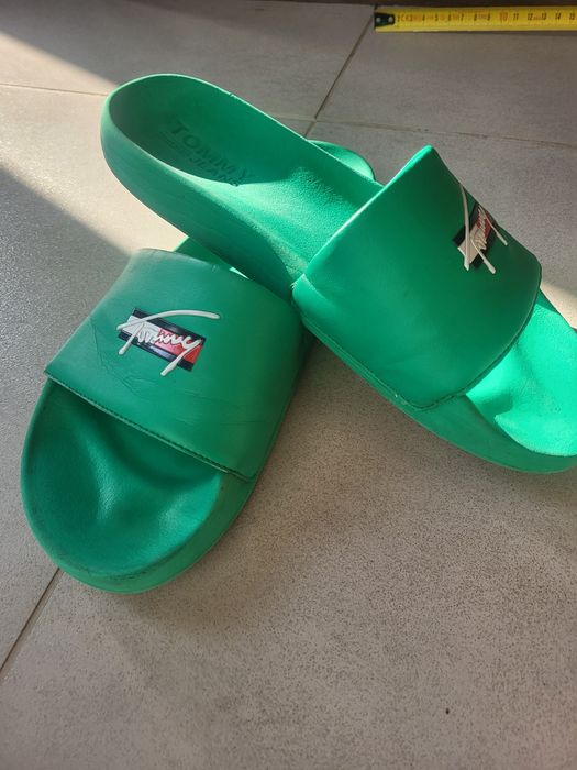 Zielone Klapki Tommy Hilfiger 41