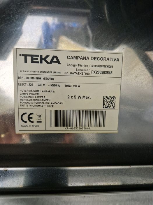 Exaustor TEKA DBP 60 Pro Inox