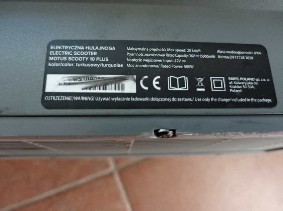Hulajnoga elektryczna MOTUS SCOOTY 10" PLUS