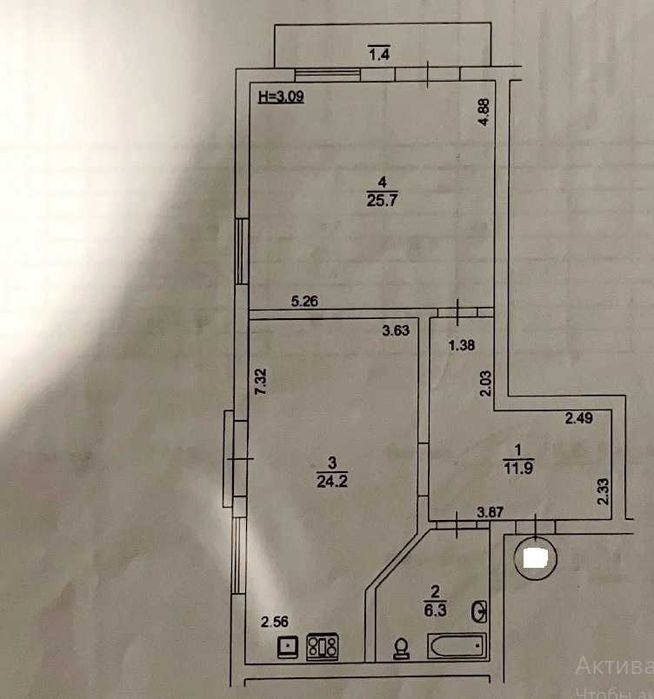 1-комнатная квартира по адресу (площадь 70 м²) - Atlanta.ua - фото 12
