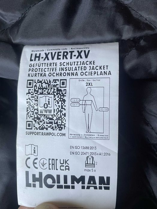 Kurtka ochronna ocieplana XVERT L.HOLLMAN 2XL