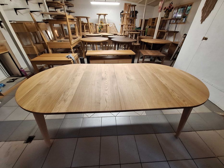 Stół okrągły dębowy rozkładany  100 cm ( dostępny od zaraz)