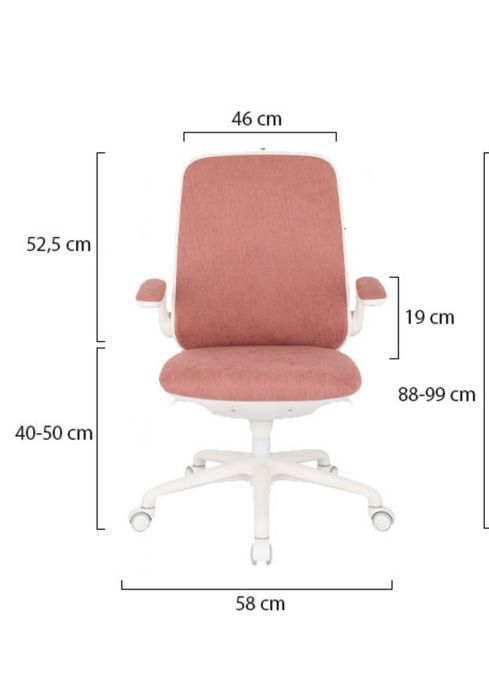 Fotel biurowy z podnóżkiem Easy White Różowe Grospol