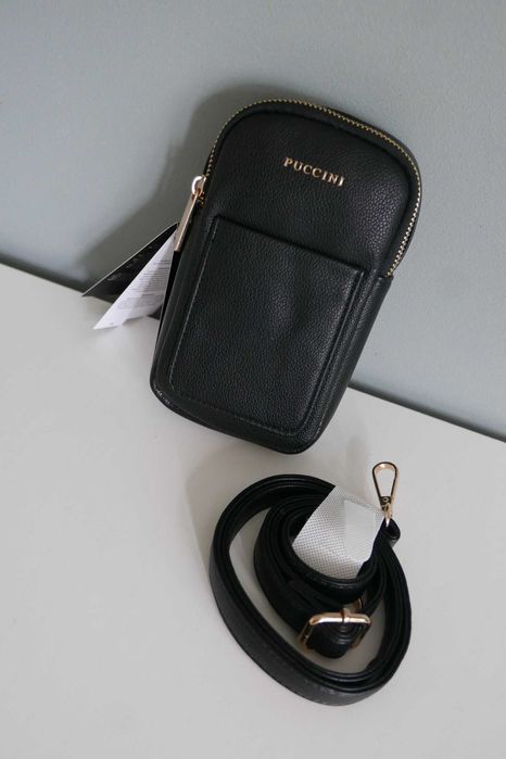 Puccini czarna torebka na telefon etui