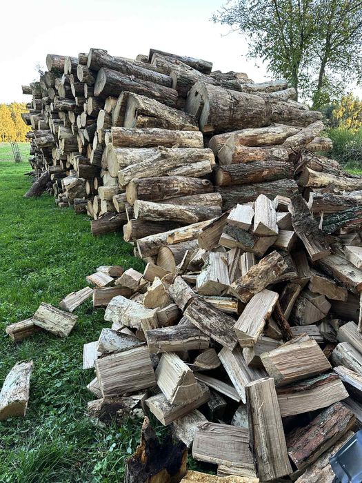 Drewno opał dąb SUCHE KOMINKOWE łupane