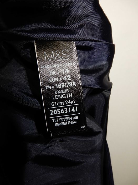 Spódnica midi granatowa rozkloszowana biurowa 42 XL