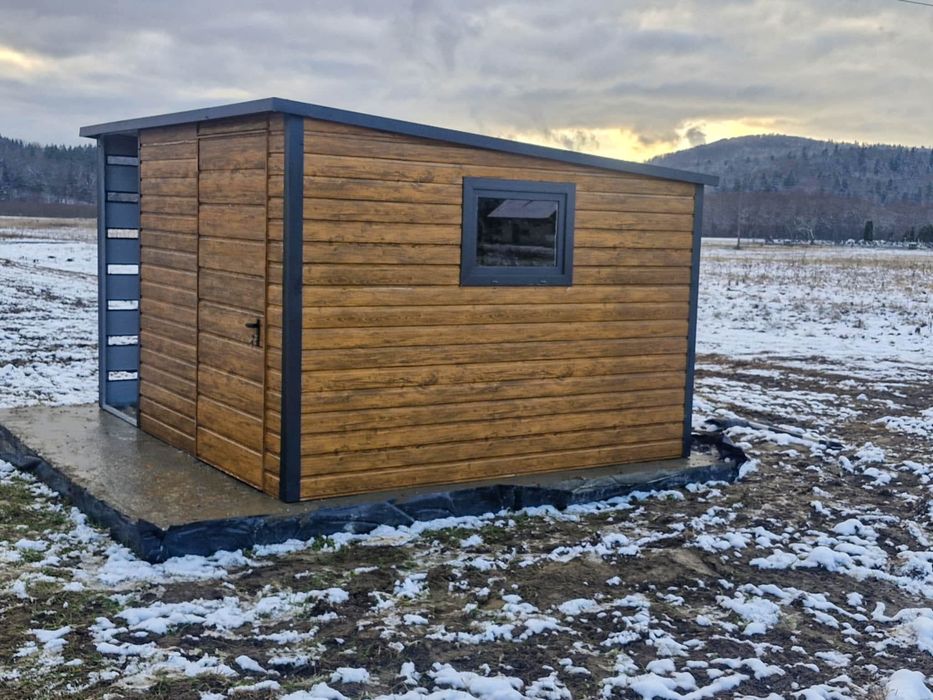 Schowek Domek Ogrodowy 2,5X3M Drewnopodobny Dach Spad W Tył Ts928