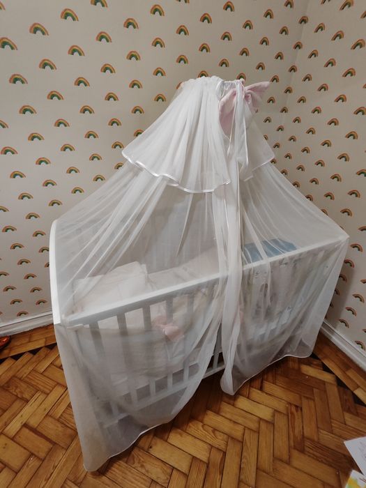 Berço Trama + colchão + trocador ikea + dossel + Marsupio