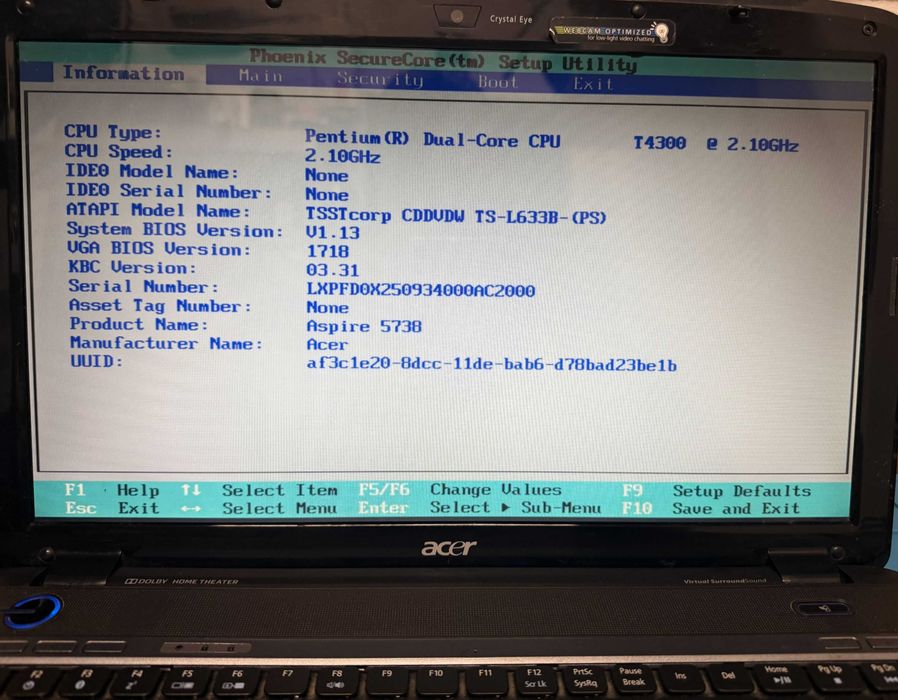 Laptop Retro Acer Aspire 5738 | Intel Dual-Core | Sprawny | Retro