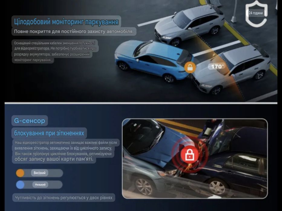 PREMIUM! Відеореєстратор 4К IPS дисплей дві камери карта пам'яті ULTRA