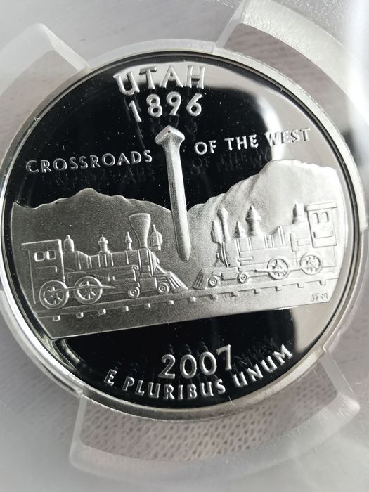 США 25 центів 2007р. - "UTAH". СРІБЛО. СЛАБ.