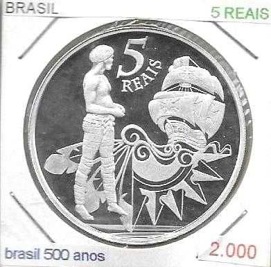 Brazil - 5 Reais - 2000 - Discovery of Brazil - Silver Coin