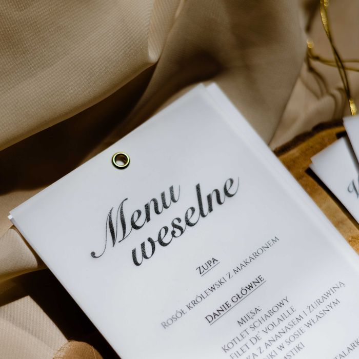Menu na stół weselny z kalką Classic