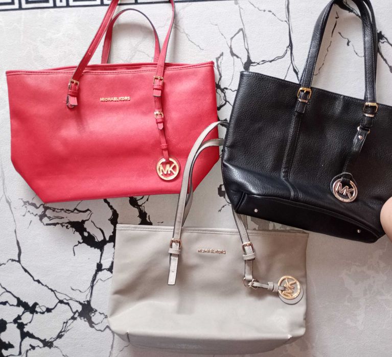 zestaw mk torba duża czarna a4  czerwona szara