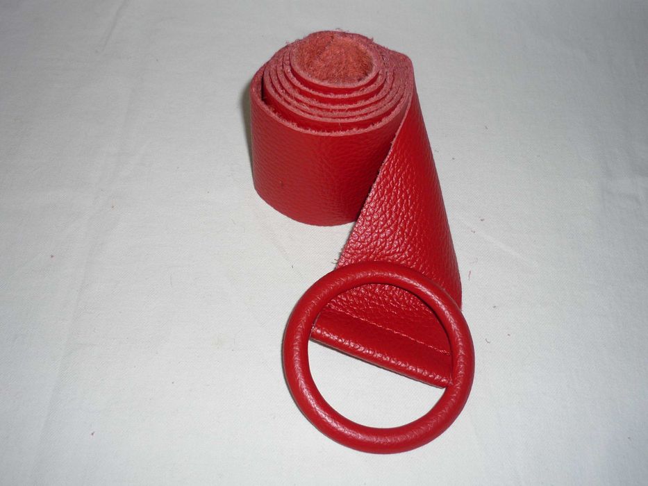 Made in Italy Genuine Leather червоний шкіряний м'який пояс кушак