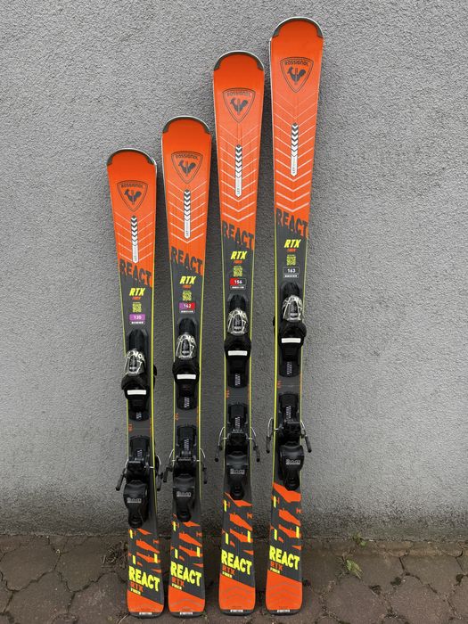 Narty Rossignol React Rtx Fiber 135 cm 142 cm 156 cm 163 cm gotowe do sezonu