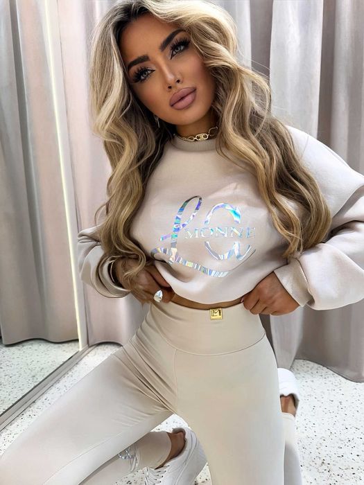 La monne dres komplet holo beżowy M