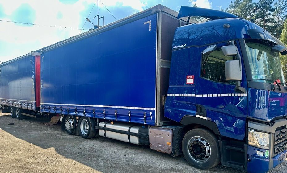 Renault T460 GLOB XL 6x2 JUMBO AUTOMAT OŚ PODNOSZONA ZABUDOWA FIRANKA DŁ:8.20m NOWA PLANDEKA!!! LODÓWKA WEBASTO SKÓRA 2xALUTANK + PRZYCZEPA SCHWARZMULLER TANDEM ZABUDOWA FIRANKA DŁ:8.20m NOWA PLANDEKA!!! OSIE SAF 2007r ŁADNA ZESTAW PRZESTRZENNY 124m3 IGŁA