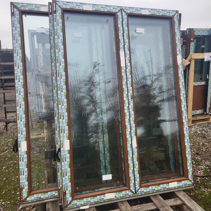 Okno tarasowe 140x210 trzyszybowe Winchester/antracyt i złoty dąb