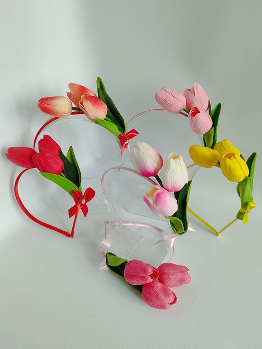 Обруч Тюльпан , обруч з тюльпаном, обруч з тюльпаном, весняний обруч