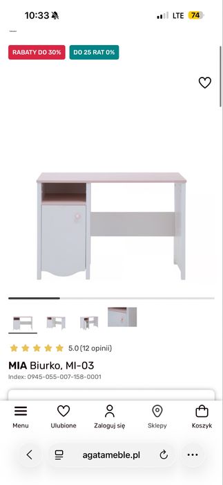 Biurko dziecięce Agata Meble