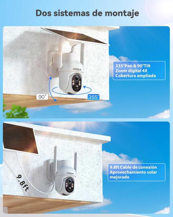 4G LTE Câmara de vigilância exterior com cartão SIM 2K HD