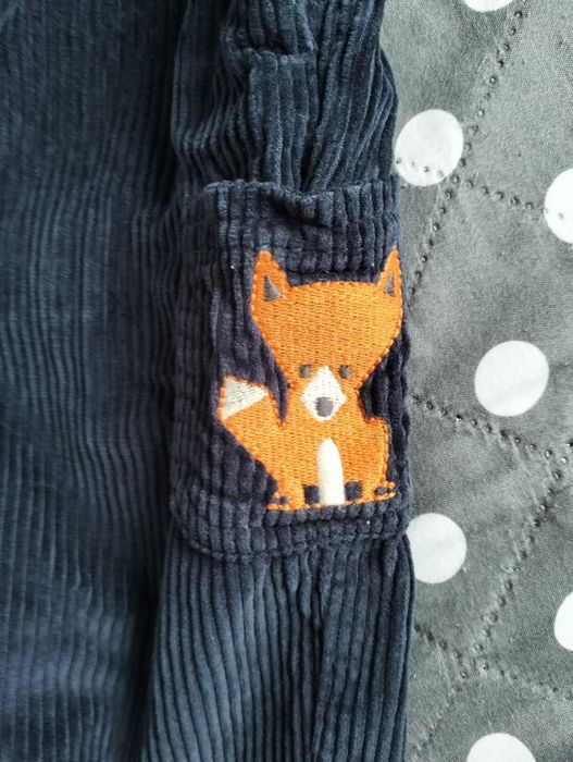 Ogrodniczki chłopięce, niemowlęce, jeans, granat, lupilu, r. 74