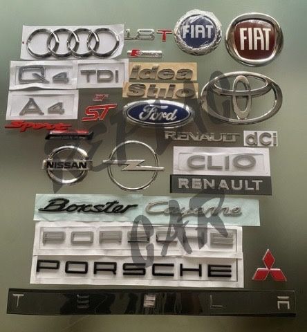 Simbolo Letras Audi Volkswagen Bmw Honda GTi Fiat Renault Peugeot Ford Mitsubishi Kia Toyota Alfa Romeo Suzuki Jaguar Opel Skoda Smart Mazda Nissan…