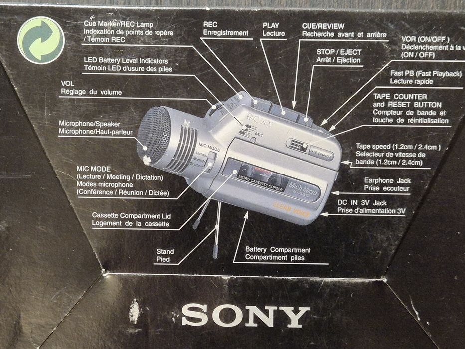 SONY  Mic'n Micro M-100MC  диктофон мікро магнітофон.Для поціновувачів