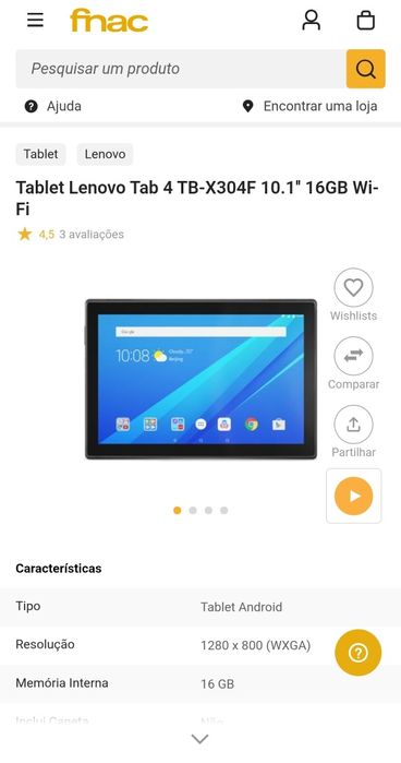 Tablet lenovo como novo