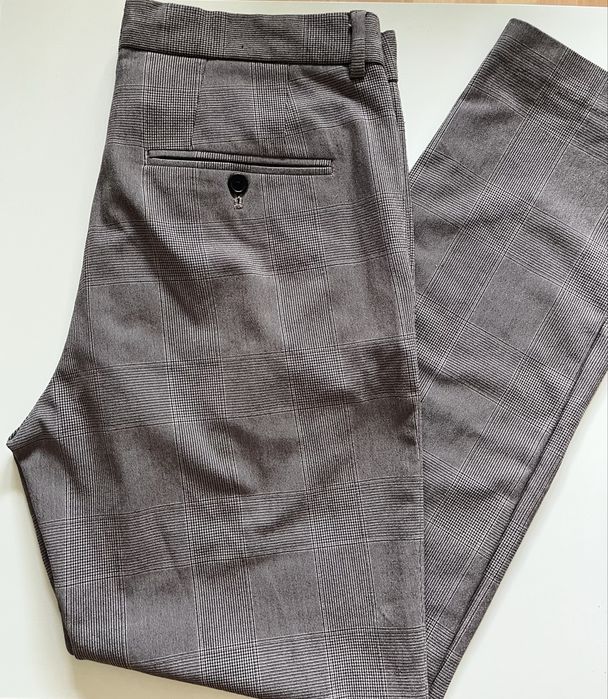 Spodnie chinosy eleganckie w kratkę na kant H&M