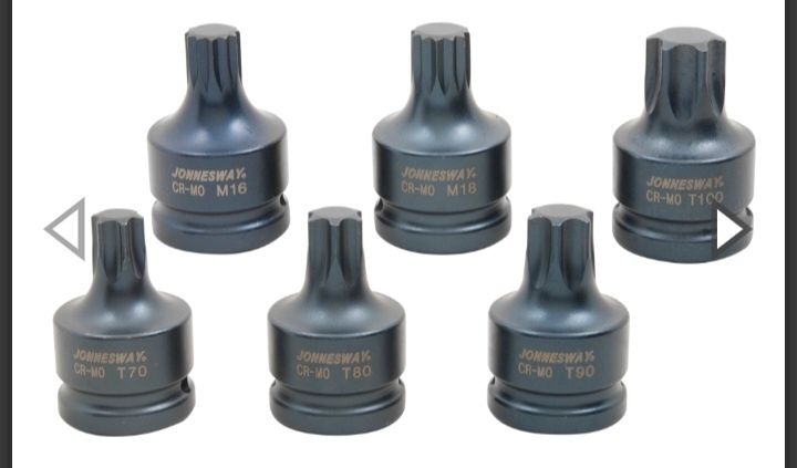 Zestaw 6szt bitów udarowych Torx 3/4 Jonnesway