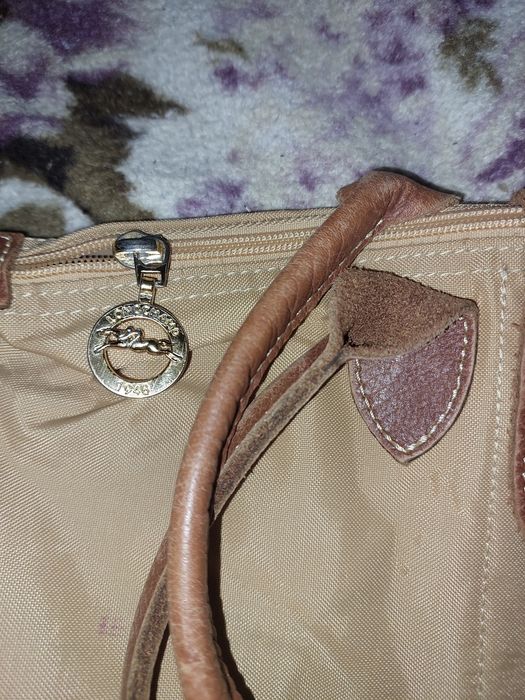 Сумка longchamp шкіряні вставки