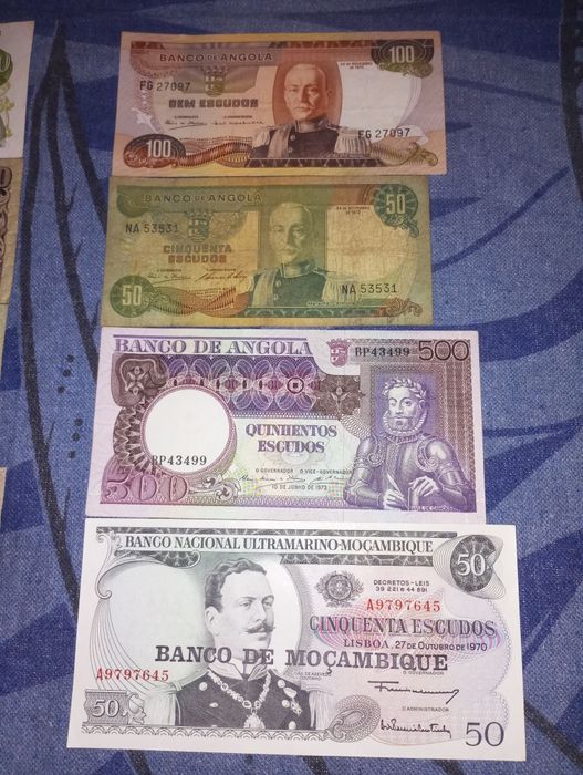 Lote notas escudo e colonial