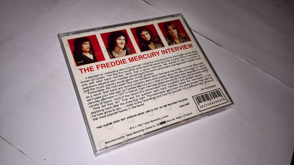 queen (the interview collection volume 1 - freddie mercury) cd raro