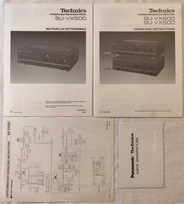 Technics instrukcje wzmacniacz i CD