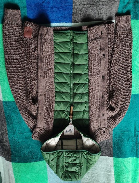 Sweter z kapturem, kurtka, wełna, pikowanie, jak nowy, Benetton