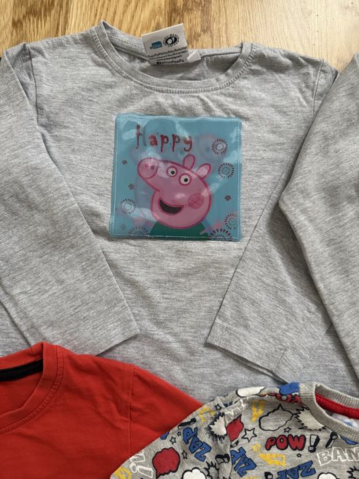 Bluzki długi rękaw r. 98/104 mix 5 szt peppa