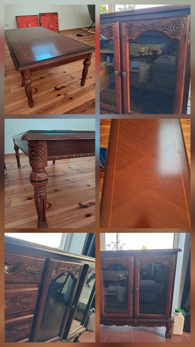 Komoda drewniana i ława