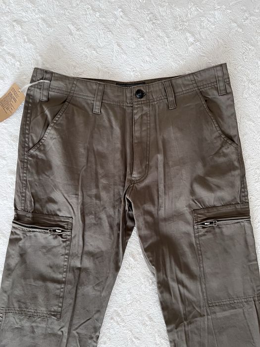 Spodnie bojówki cargo khaki z kieszeniami