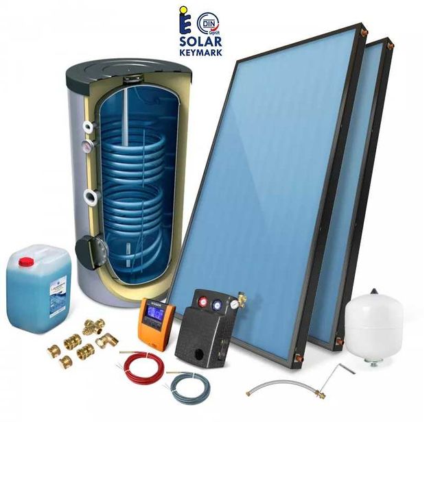 Zestaw solarny PREMIUM 2,0 / 200 l. Kolektory płaskie