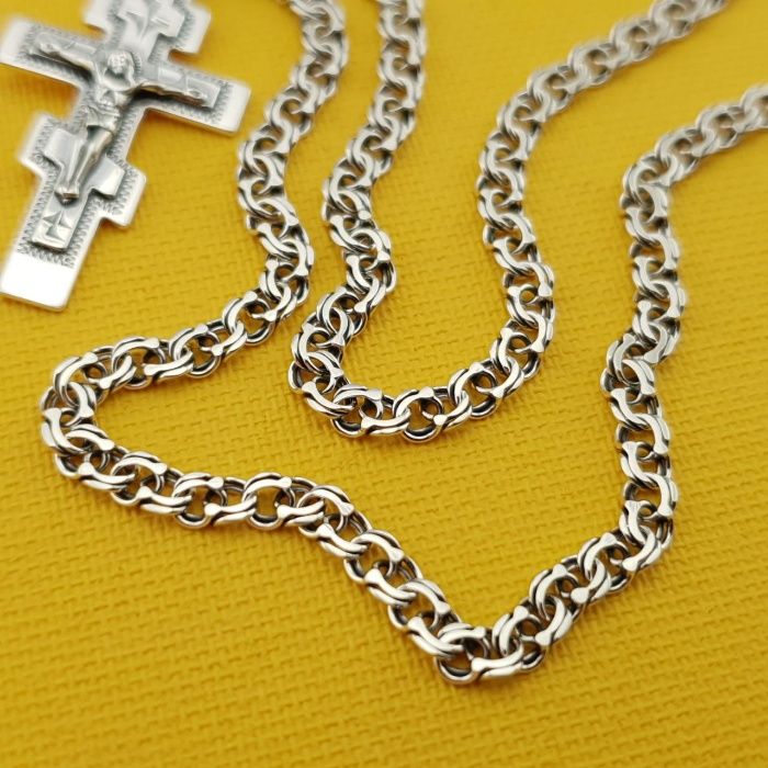 Комплект срібна цепочка с хрестиком срібло 925 проба ланцюжок і кулон